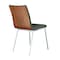 Armen Living Cafe Brushed Stainless Steel Dining Chair in Gray Faux Leather with Walnut Back, PK2 LCCACHGRB201 - alternate 3